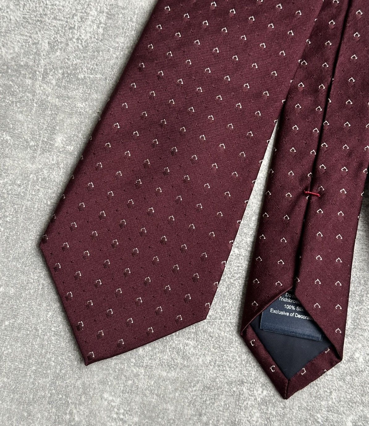 Hackett Hackett London Tie Burgundy 100% Silk Size ONE SIZE - 3 Thumbnail