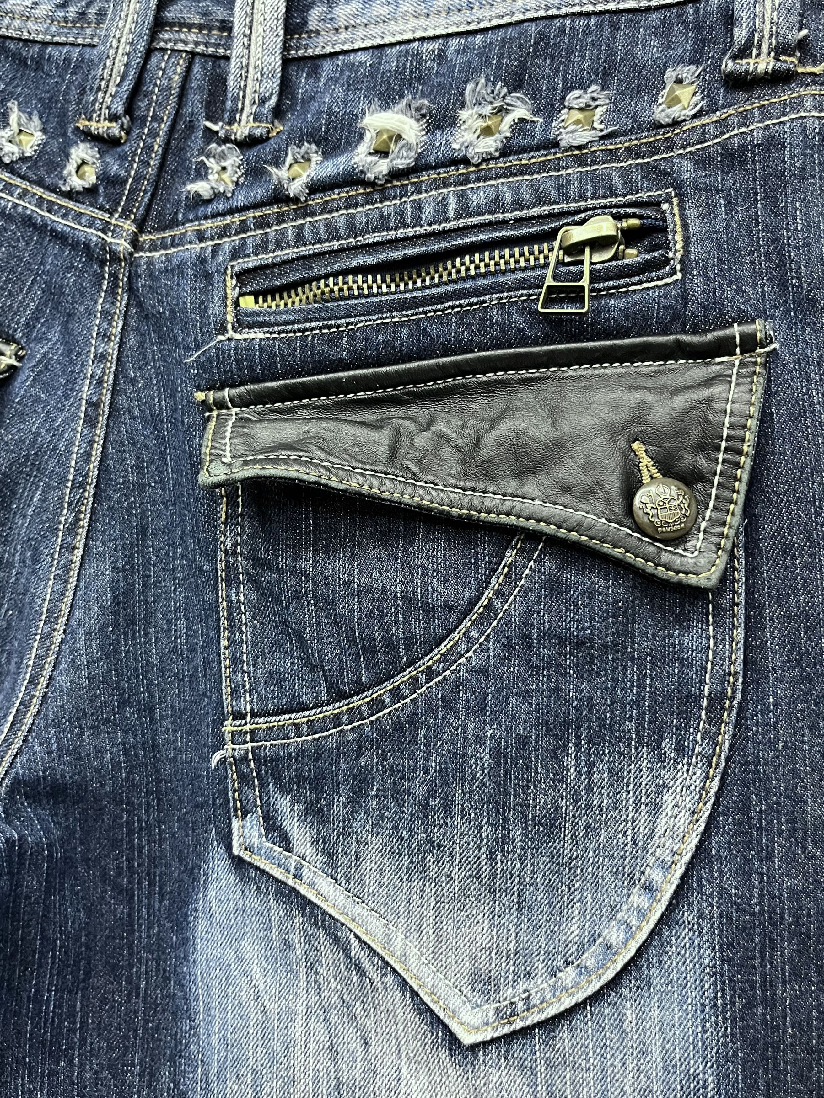Seditionaries FYE🔥Vtg 90’s TRIXY Punk Studded Acid Wash Blue Flare Denim Size US 33 - 15 Thumbnail