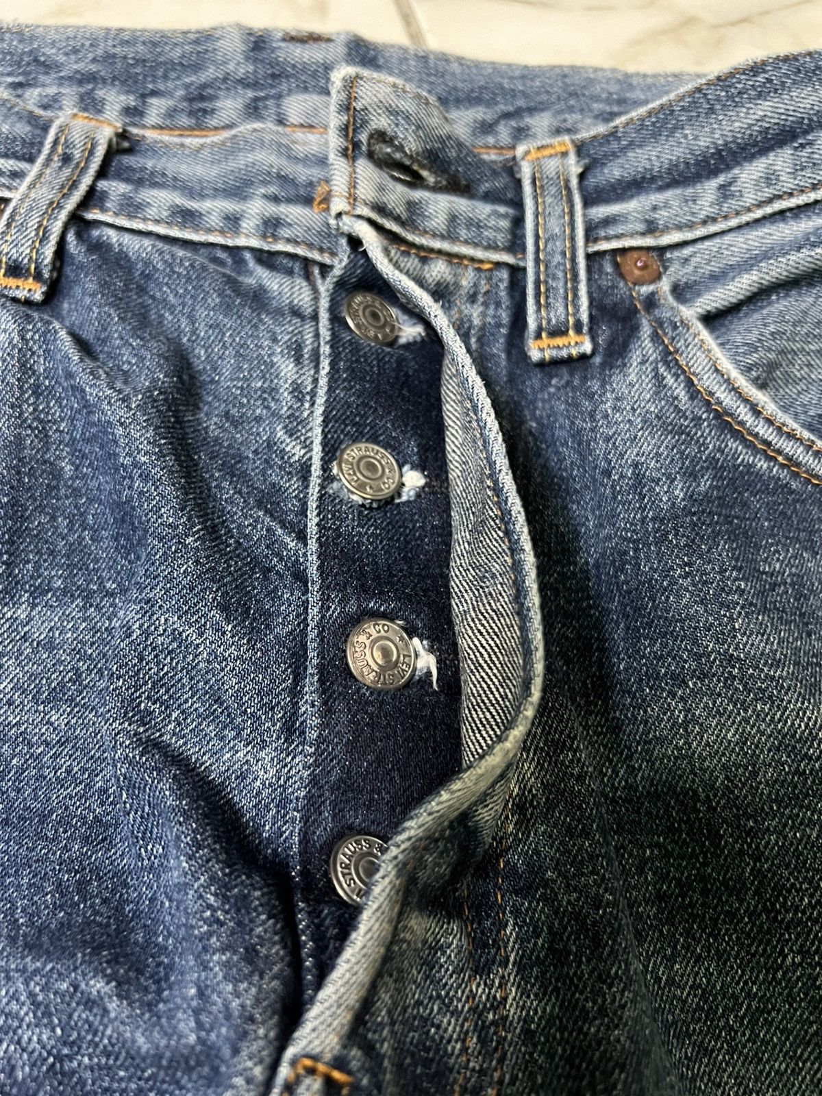 Levi's × Levi's Vintage Clothing 💥Vintage 90’s💥Levis Big E 501 XX Distress Selvedge Jean Size US 28 / EU 44 - 11 Thumbnail