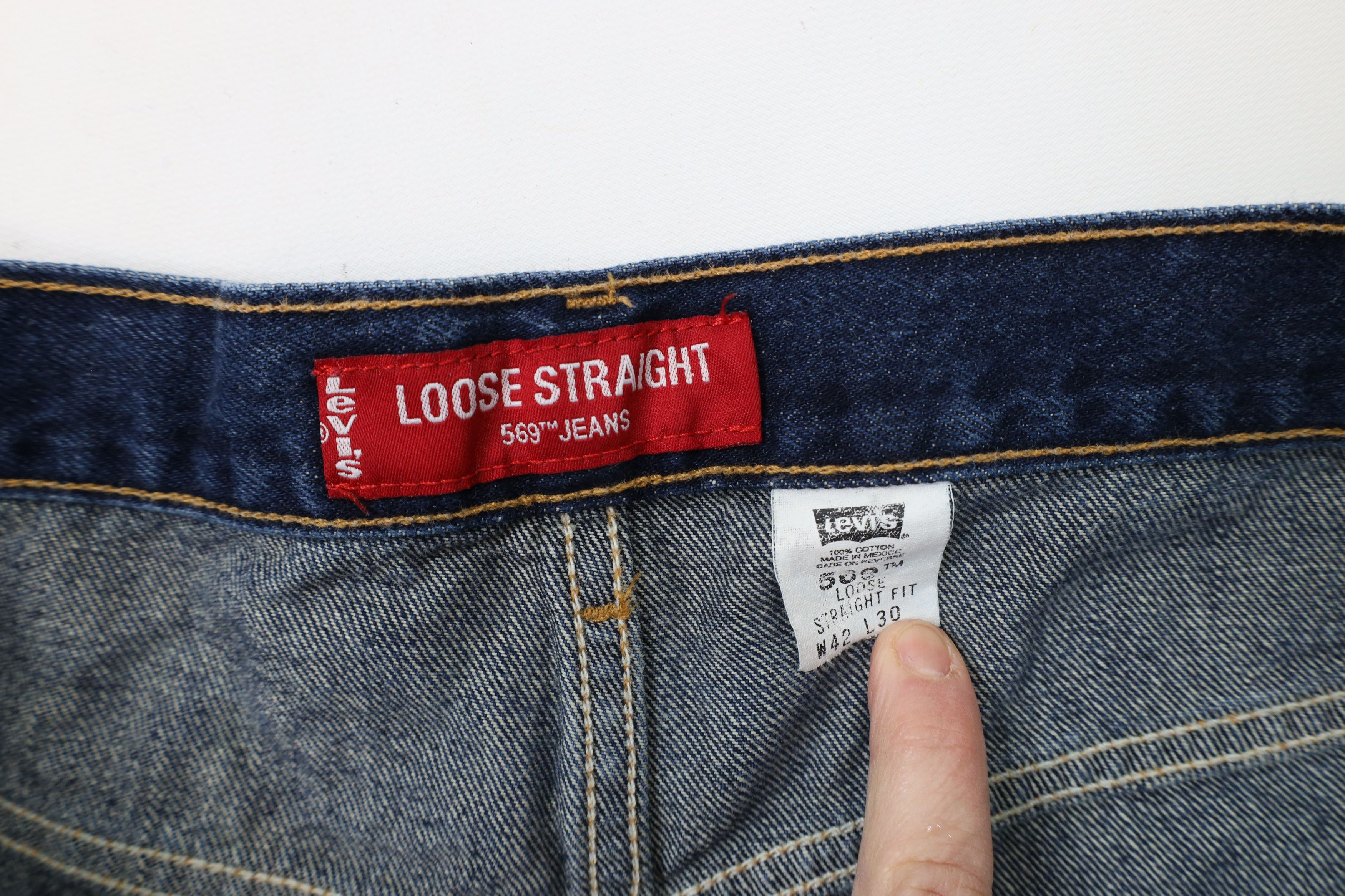 Levi's × Vintage Vintage Y2K 2002 Levis 569 Straight Wide Leg Denim Jeans Size US 42 / EU 58 - 7 Thumbnail