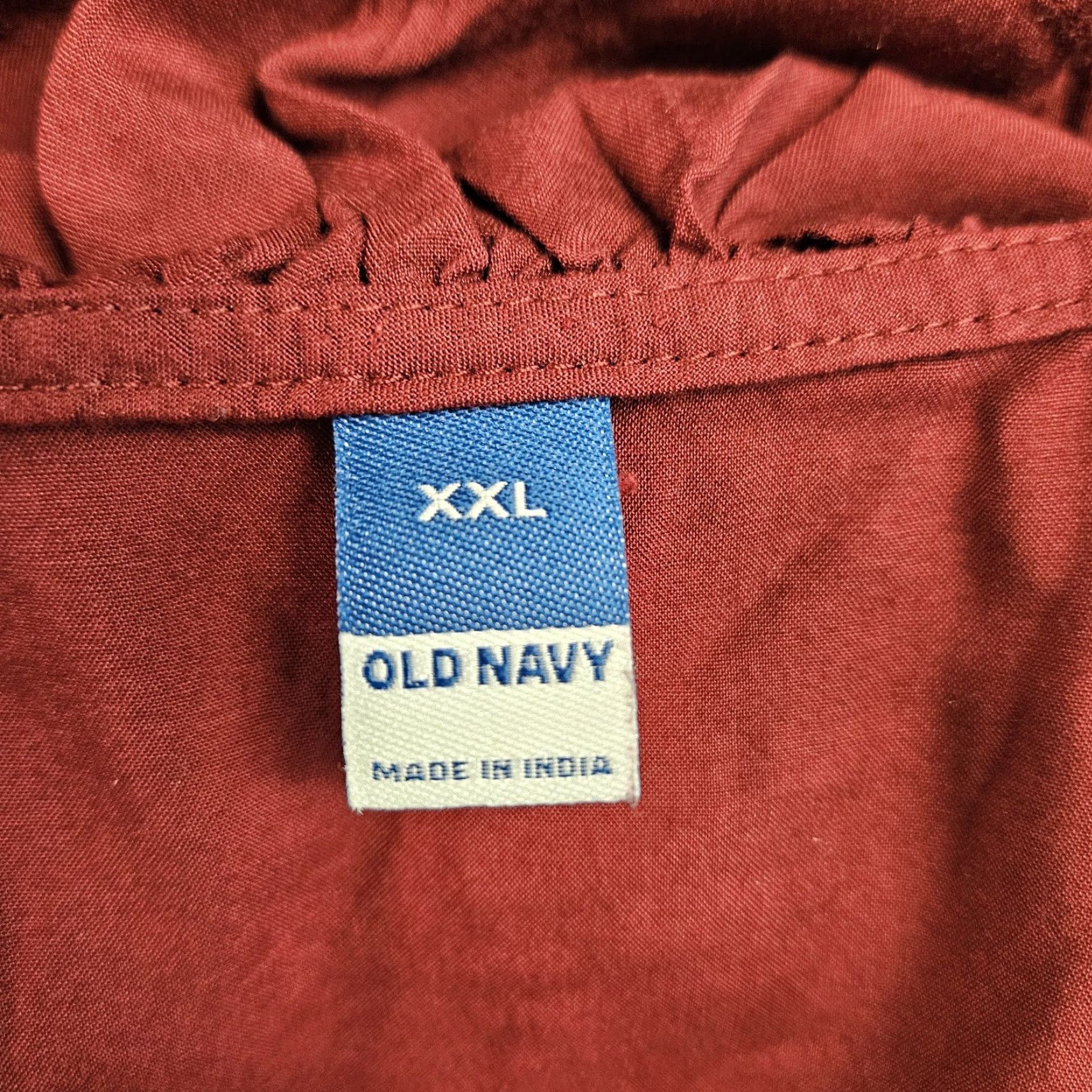 Old Navy Old Navy Dress Womens 2XL Red Short Sleeve Scoop Neck Rayon Ruffle A-Line Knee Length Womens Size 40" / US 18 - 7 Thumbnail
