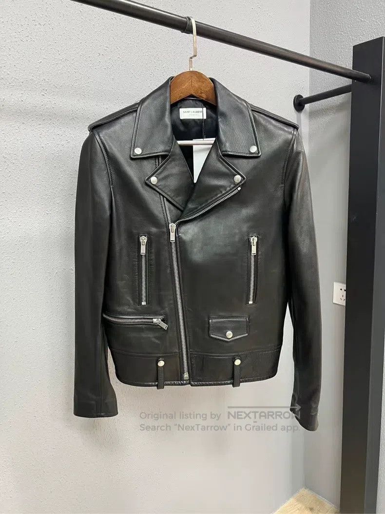 Saint Laurent Paris Saint Laurent Paris Sheepskin Zip-Up Motorcycle Jacket Size US M / EU 48-50 / 2 - 1 Thumbnail