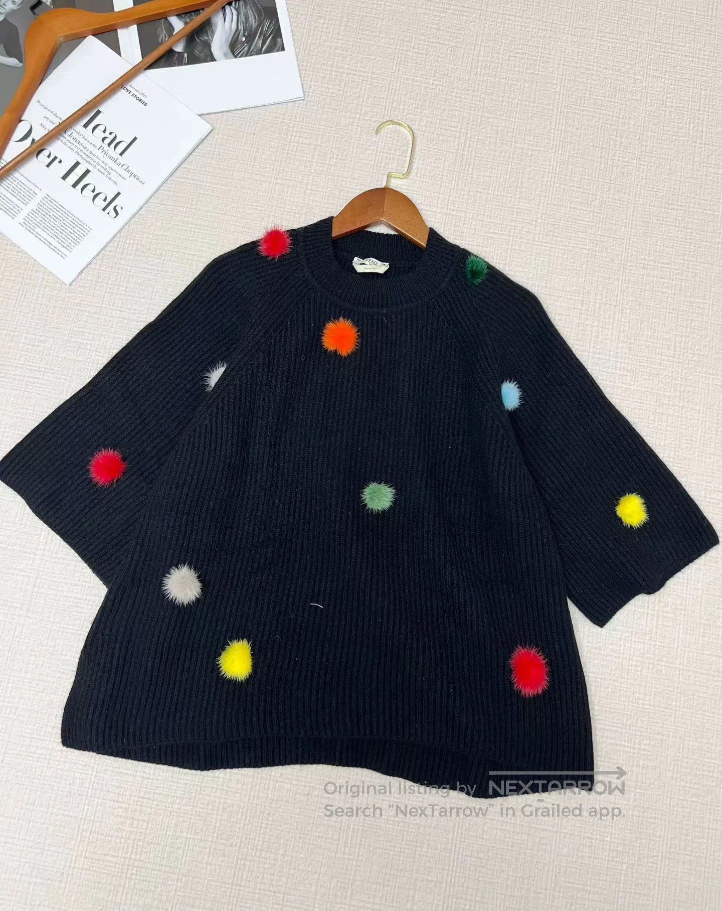 Fendi FENDI Fur Ball Cashmere Knit Sweater. Size US M / EU 48-50 / 2 - 2 Thumbnail