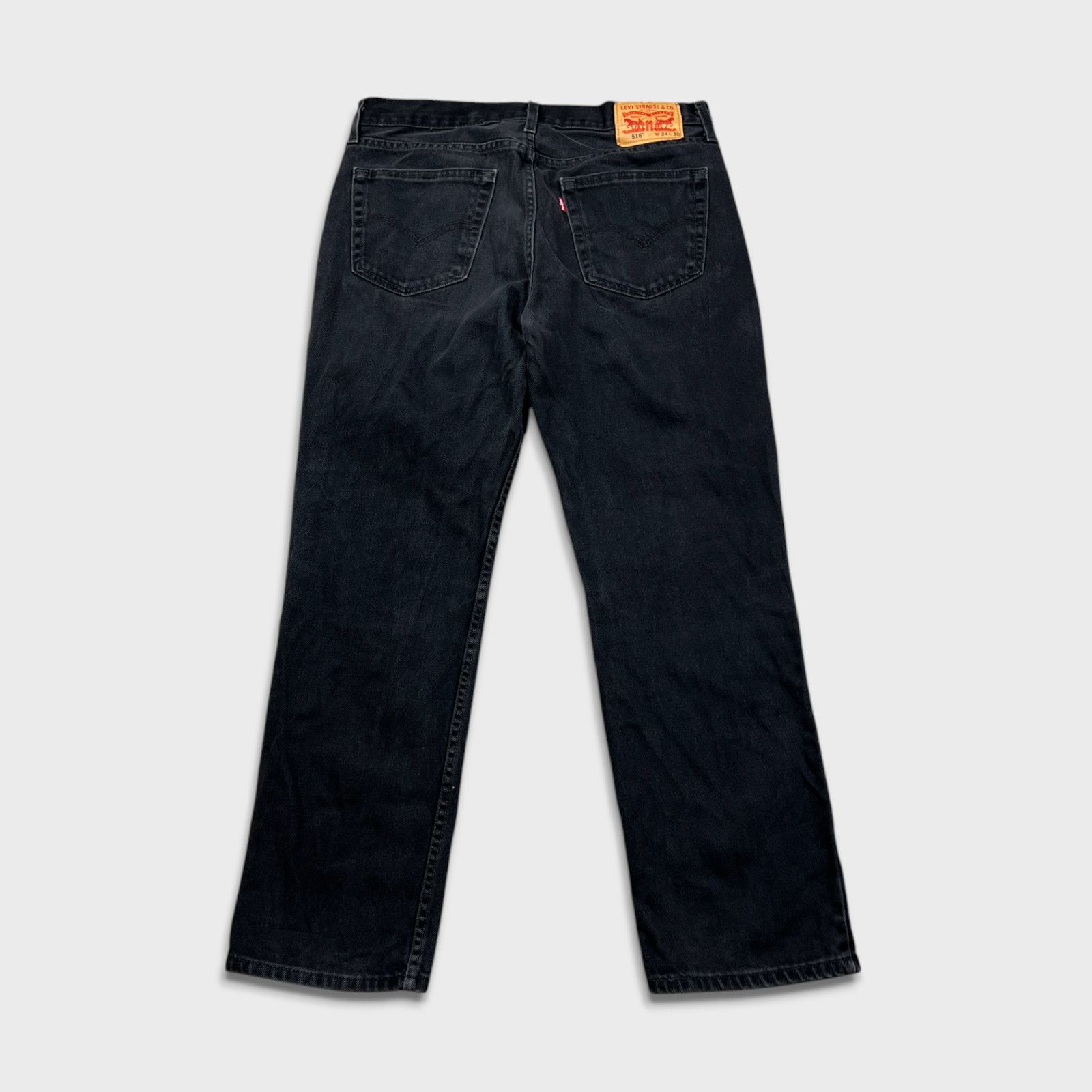 Levi's × Vintage Levi's 516 Jeans 34x30 Black Straight Leg Faded Denim Pants Size US 34 / EU 50 - 6 Thumbnail