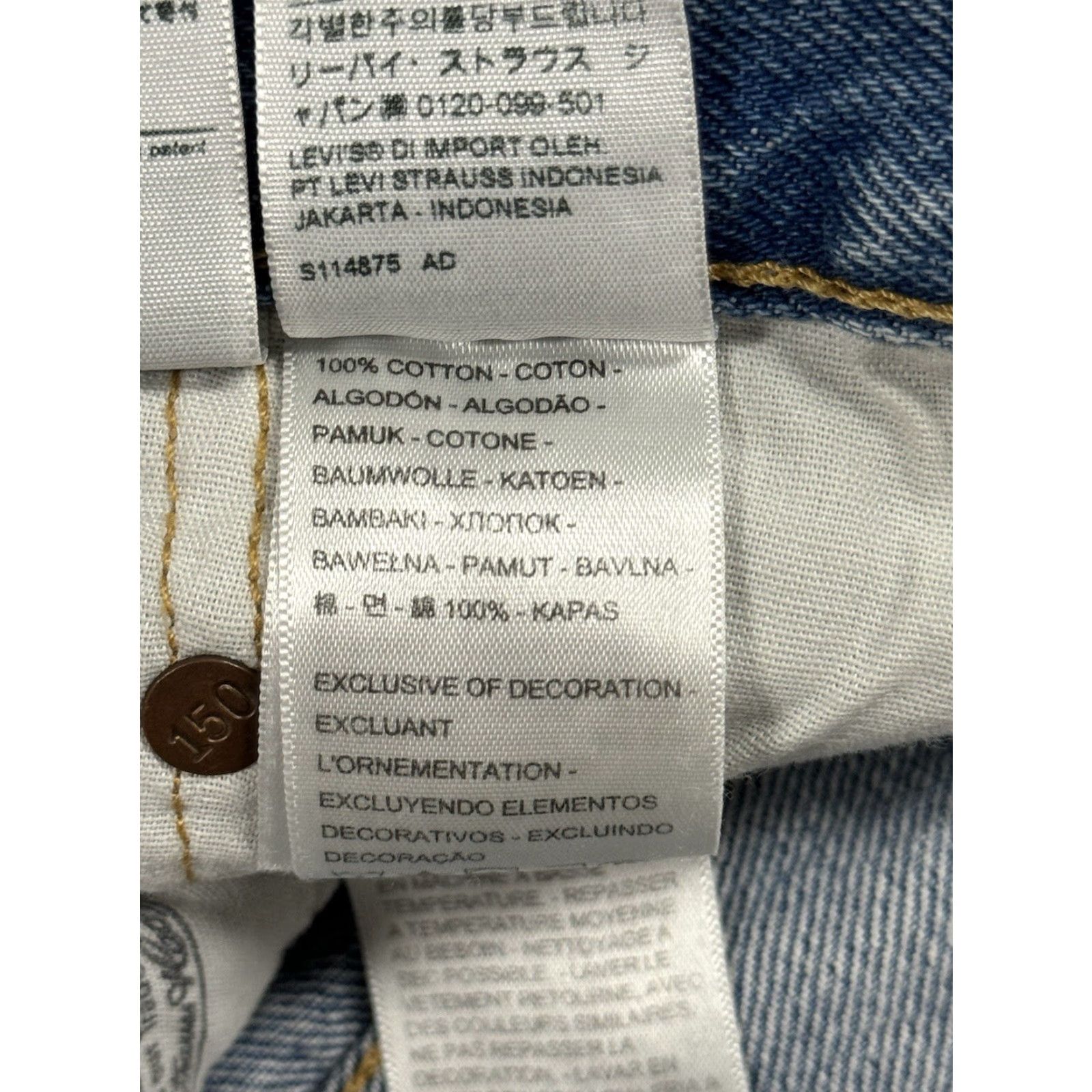 Levi's Levi’s 501 Jeans Womens 30x30 Straight Buttonfly Patch Heart 150th Anniversary Denim Dark Blue Jeans Size 30" / US 8 / IT 44 - 7 Thumbnail