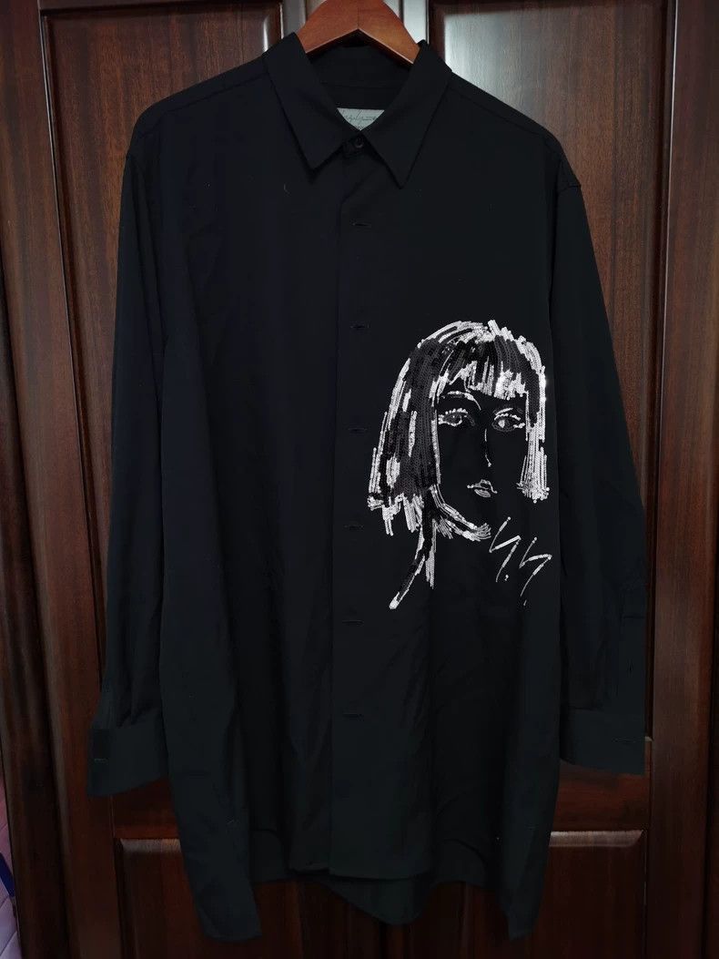 Yohji Yamamoto Yohji Yamamoto Yohji Yamamoto Black Shirt with Artistic De Size US M / EU 48-50 / 2 - 1 Thumbnail