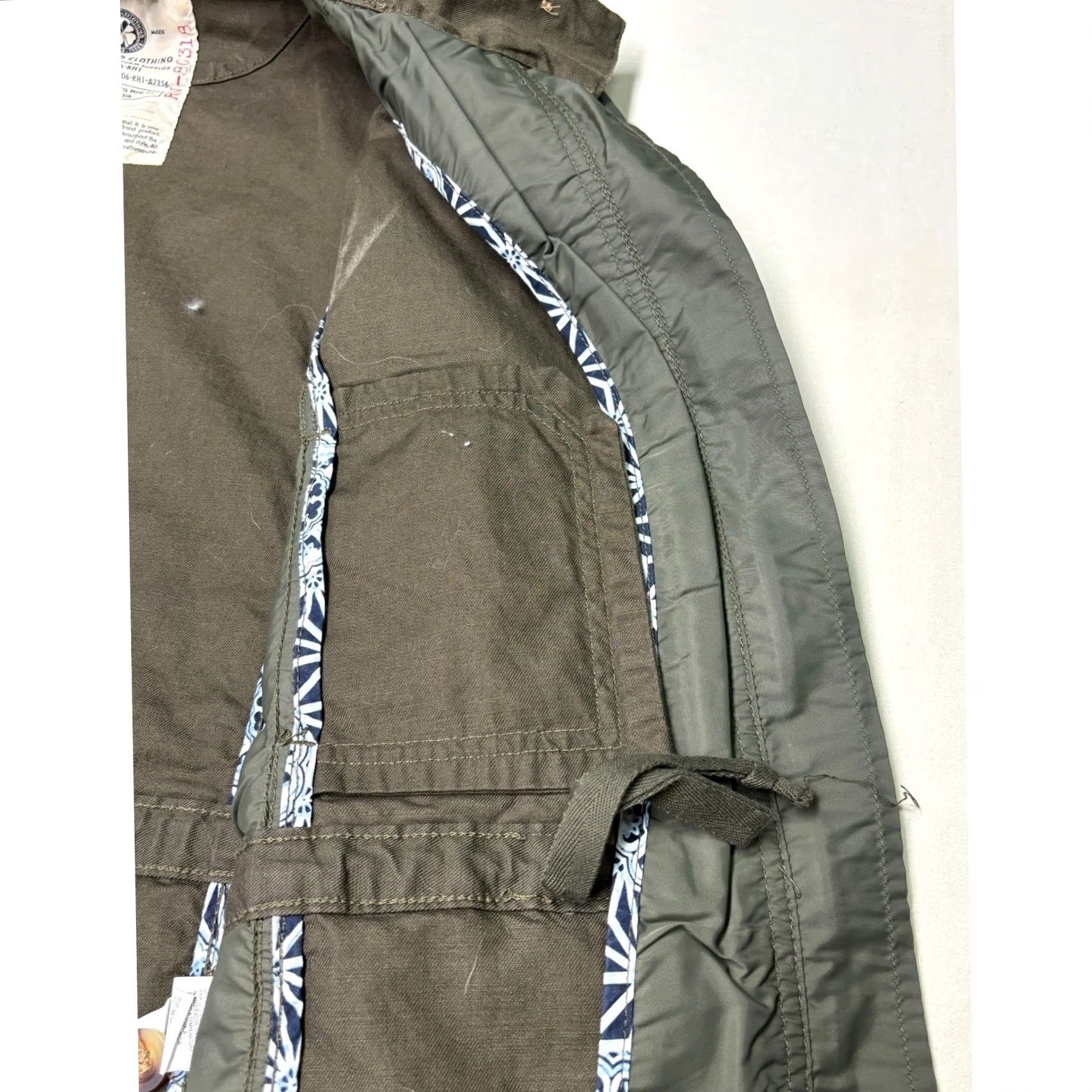 Lucky Brand Lucky Brand Womens Mixed Media Utility Jacket Olive Green Military Zip Up Large Size L / US 10 / IT 46 - 3 Thumbnail