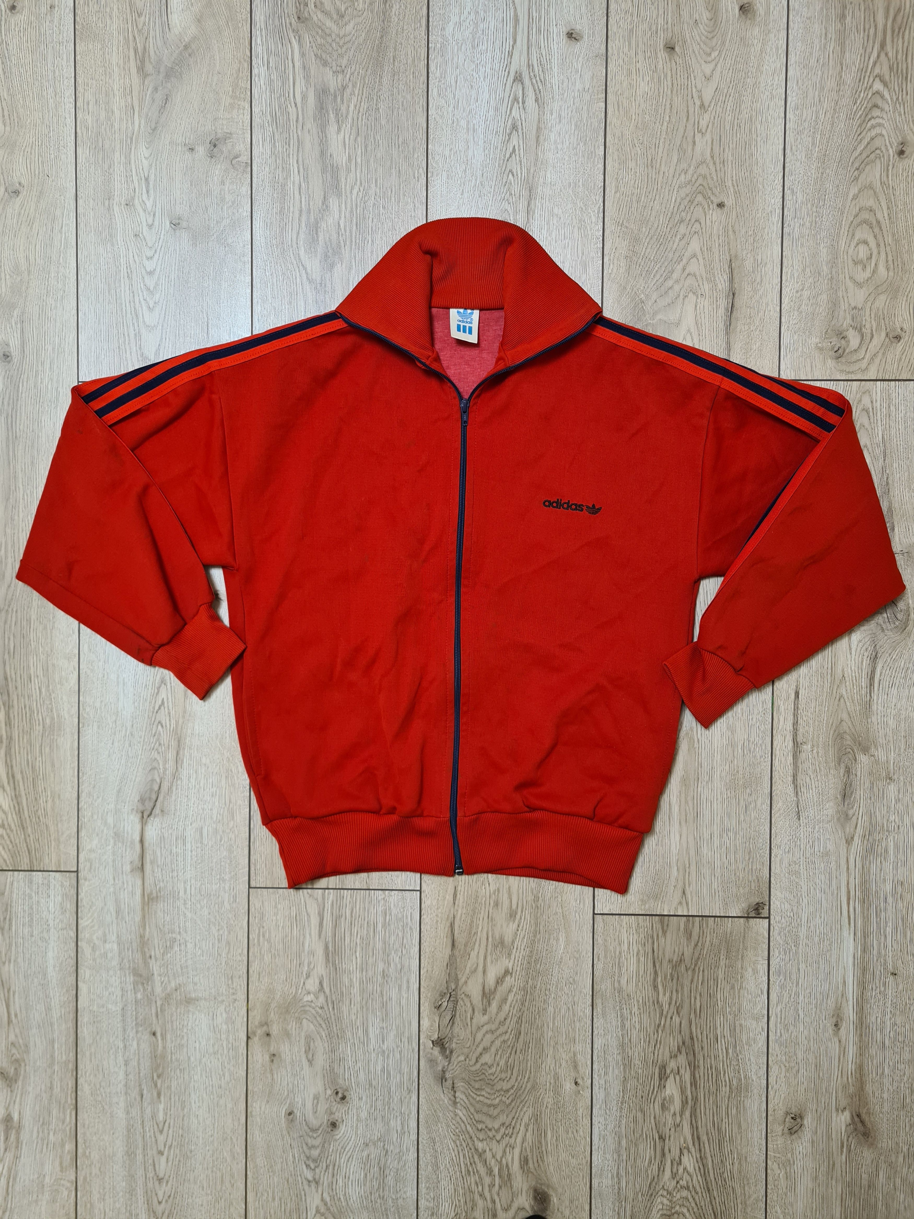 Image of Adidas Vintage Olympic Jacket 80's Soccer Training Jacket in Red, Men's (Size Small)