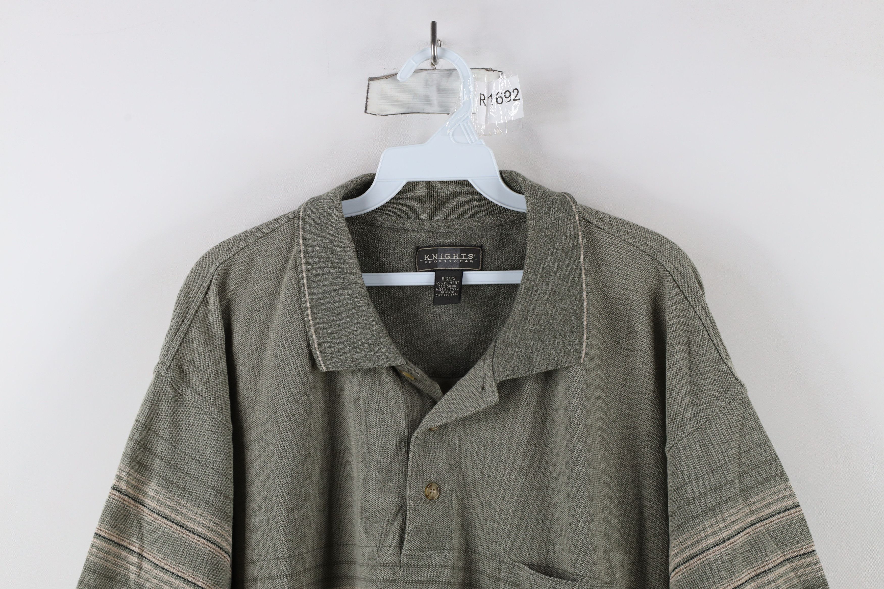 Vintage Vintage 90s Streetwear Collared Pullover Polo Shirt Green Size US XXL / EU 58 / 5 - 2 Thumbnail