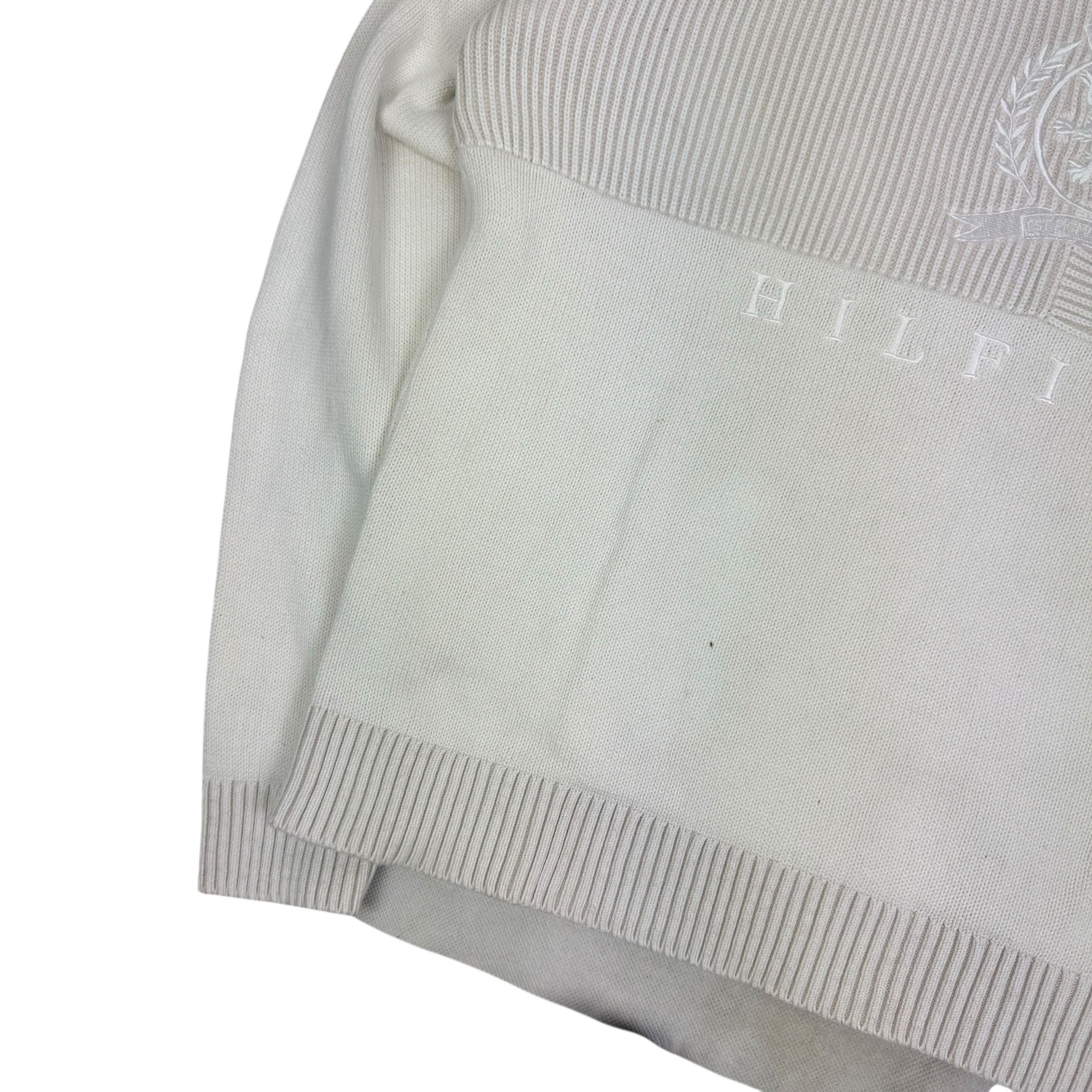 Tommy Hilfiger Tommy Hilfiger Men's White Cotton Icon Crest Flag Sweater XL Size US XL / EU 56 / 4 - 8 Thumbnail