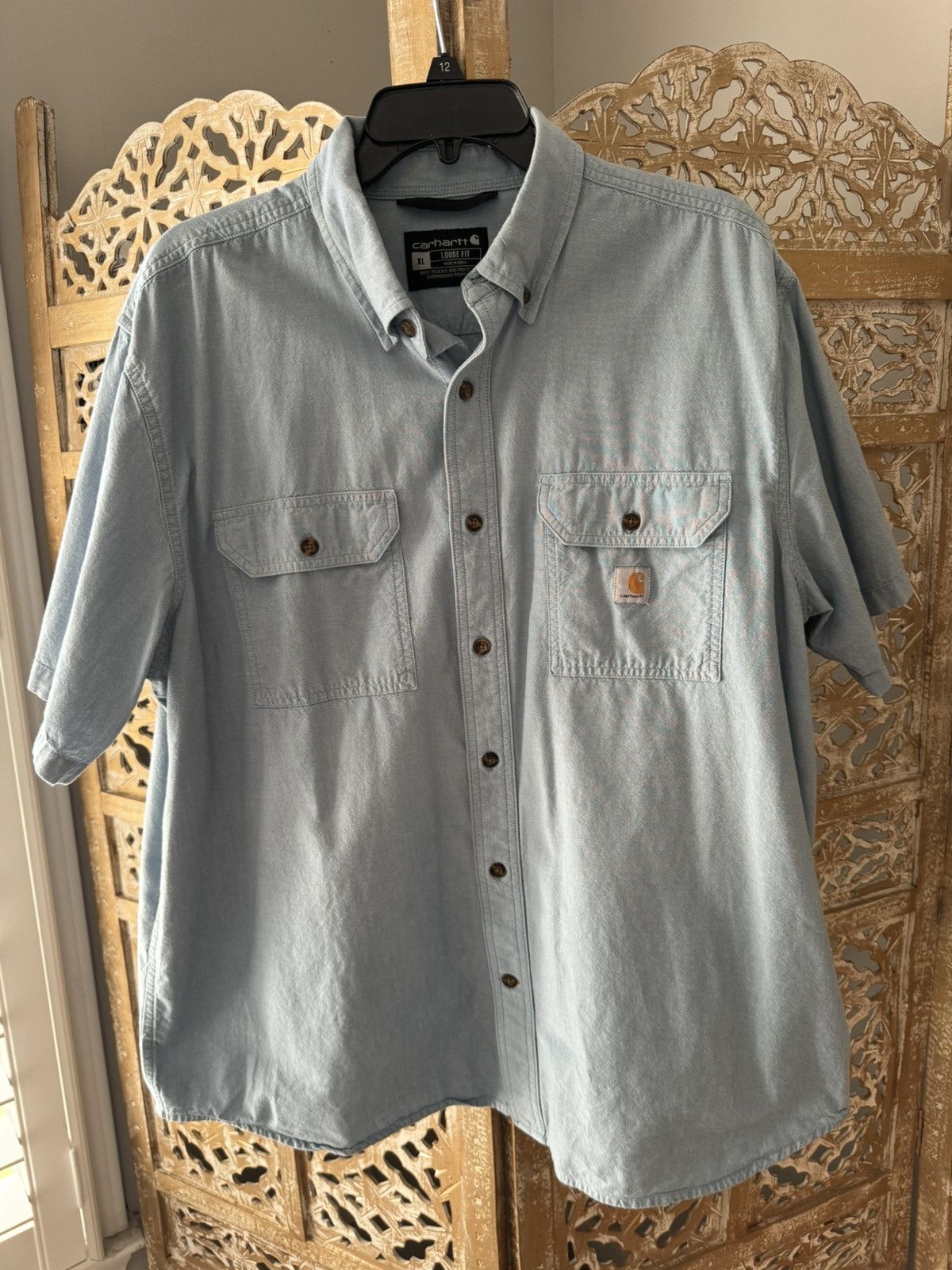 Carhartt loose fit button up short sleeve shirt