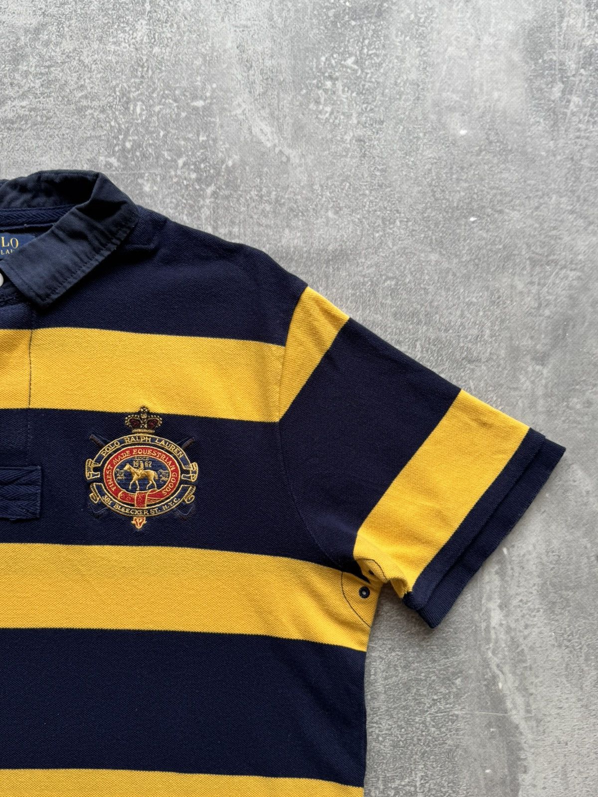 Polo Ralph Lauren Polo Ralph Lauren New York Striped Yellow Blue Rugby T-shirt Size US L / EU 52-54 / 3 - 3 Thumbnail