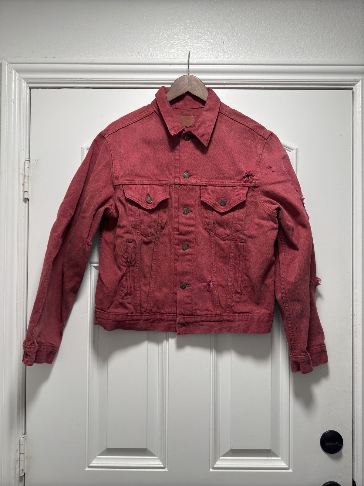 Levi's Dyed Distressed Type 3 Denim Jacket Size US M / EU 48-50 / 2 - 1 Thumbnail