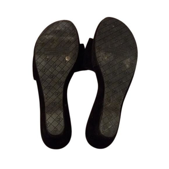 Donald Pliner Donald J Pliner 9 M Womens Wedge Sandals Black Leather Suede Size US 9 / IT 39 - 6 Thumbnail