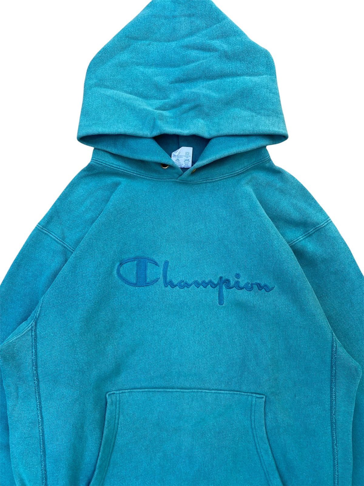 Champion Vintage 90s Champion Reverse Weave Green Script Logo Hoodie Size US L / EU 52-54 / 3 - 2 Thumbnail