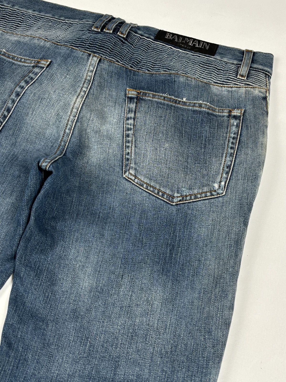 Balmain S/S 2017 Christophe Decarnin Biker Denim Jeans Size US 32 / EU 48 - 8 Thumbnail