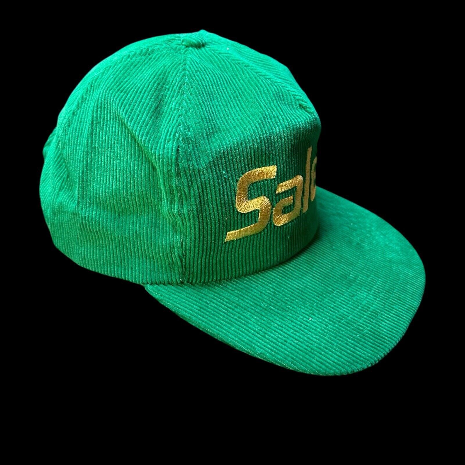 Other Vtg 1980s Salem Hat Green Corduroy Snapback Gold Medal OS Size ONE SIZE - 4 Thumbnail