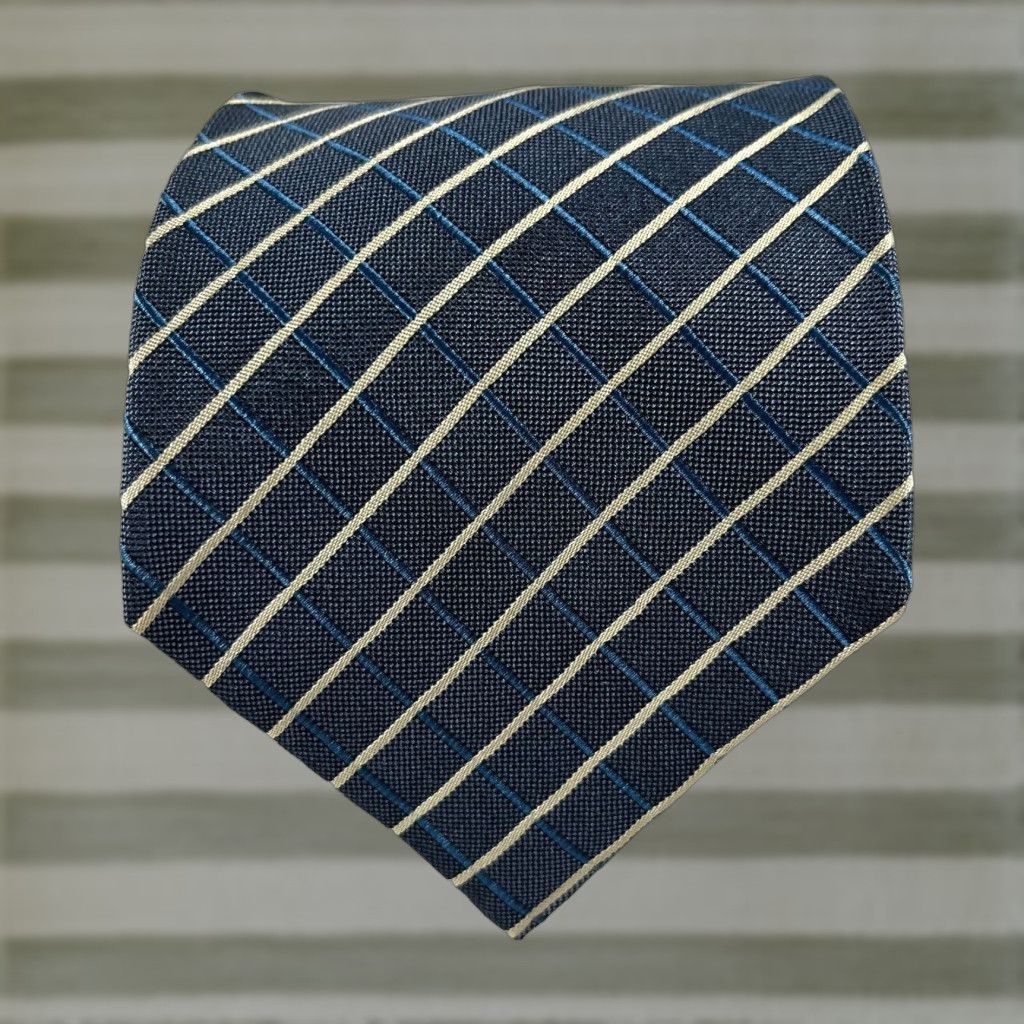 Sulka Sulka Men’s Luxury Silk Tie Geometric Gray Made in France Silk Length 60 Width 3.75" Size ONE SIZE - 1 Thumbnail