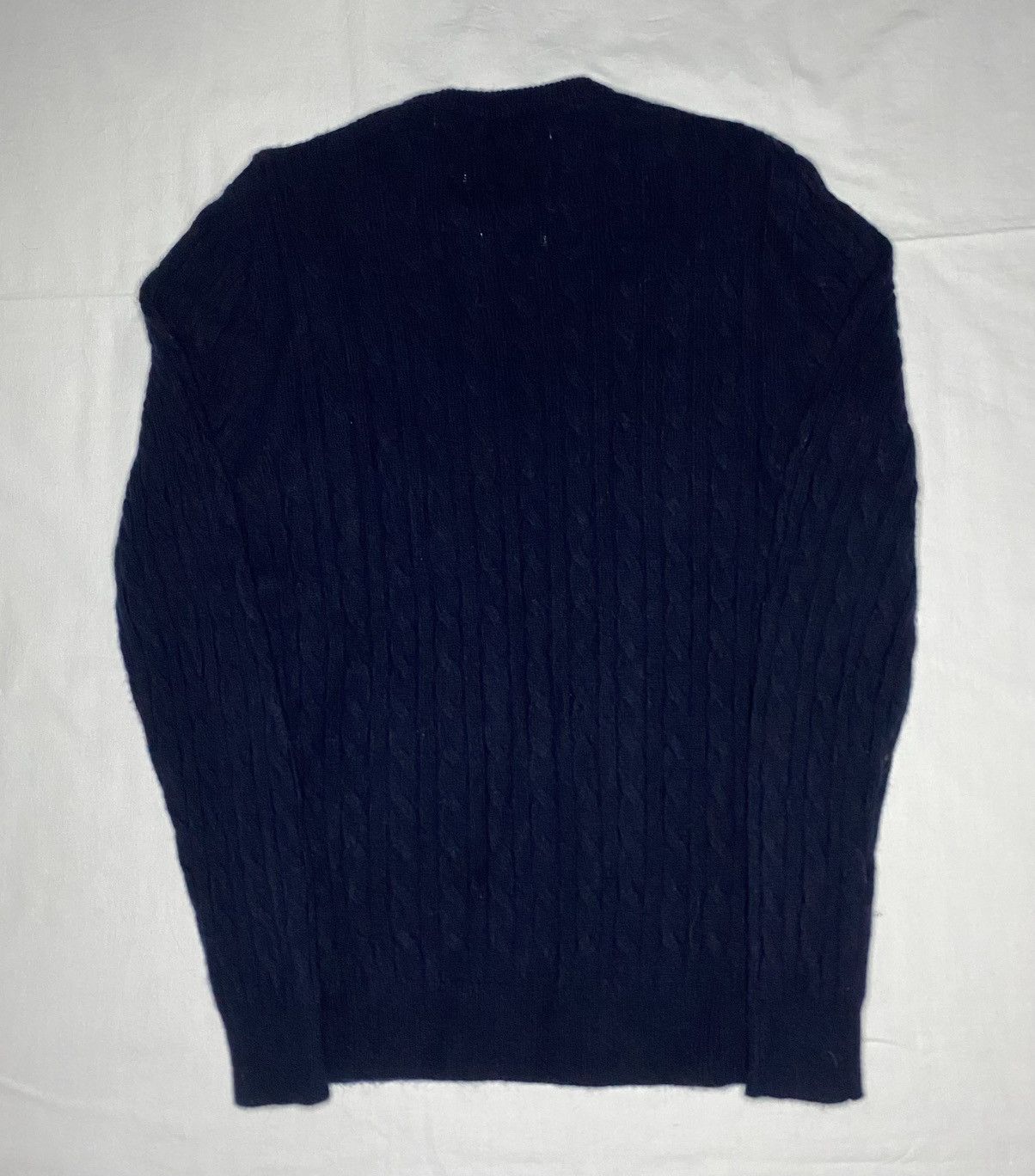Jack Wills JACK WILLS Navy Round Neck 100% Merino Wool Cable Knit Logo Size US L / EU 52-54 / 3 - 4 Thumbnail