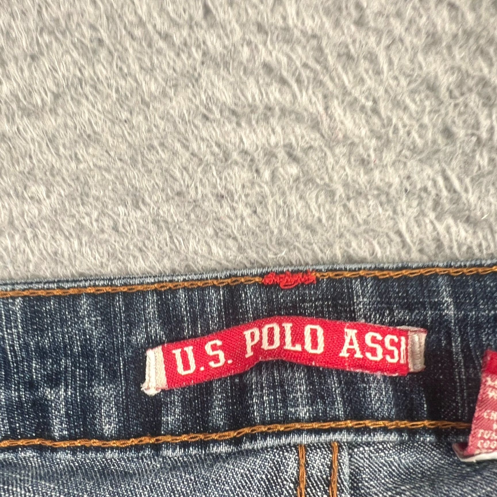 Vintage US Polo Assn. Jeans - Women - 12 - Bootcut Flare - Blue Denim - 32 Inseam - Low Rise - 90s Boho Retro Embroidered Logo Pockets Stretch Size 34" / US 12 / IT 48 - 6 Thumbnail