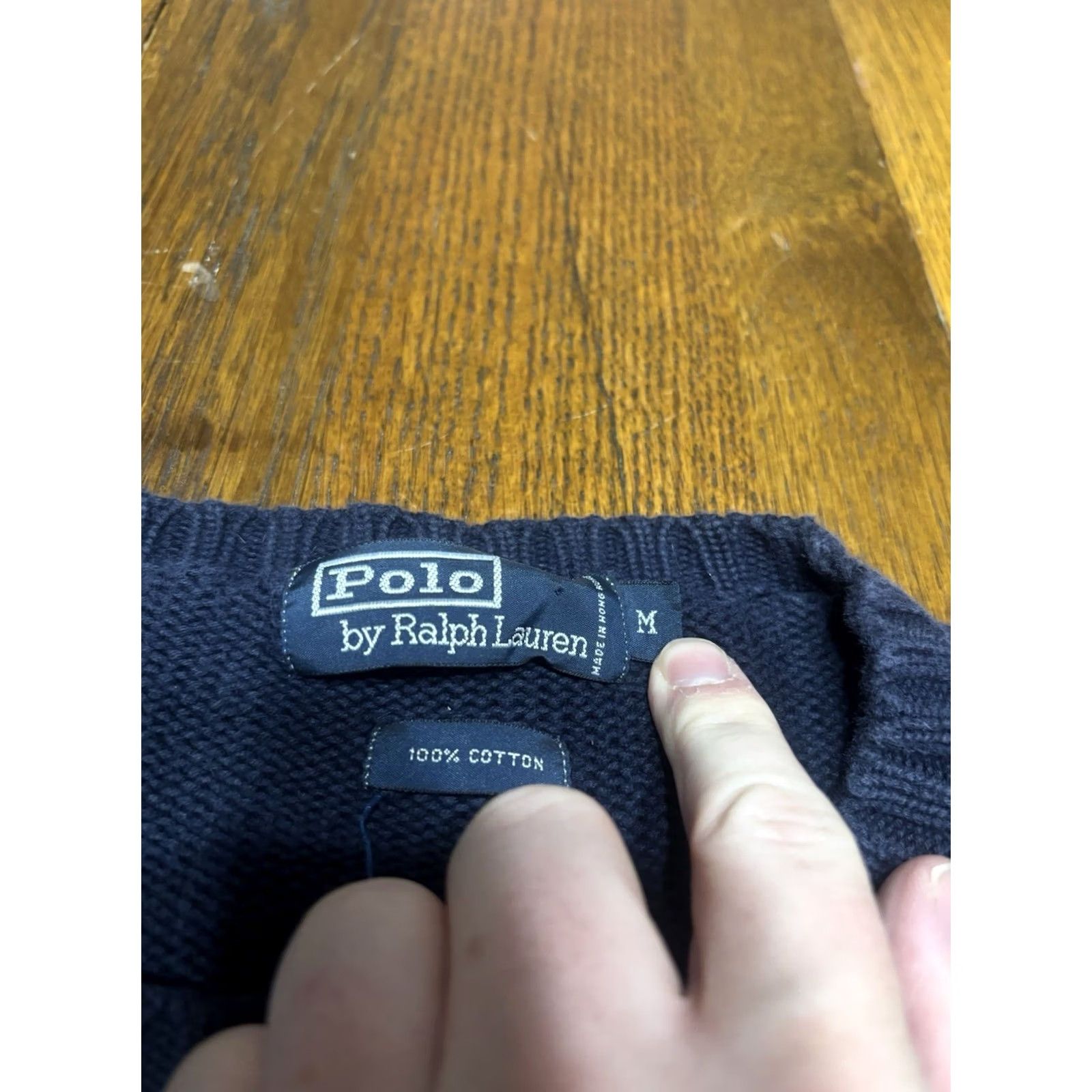 Polo Ralph Lauren VINTAGE Polo Ralph Lauren Sweat er Pullover Crewneck Cable-Knit Cotton Blue Logo Button Not Required Size US M / EU 48-50 / 2 - 2 Thumbnail