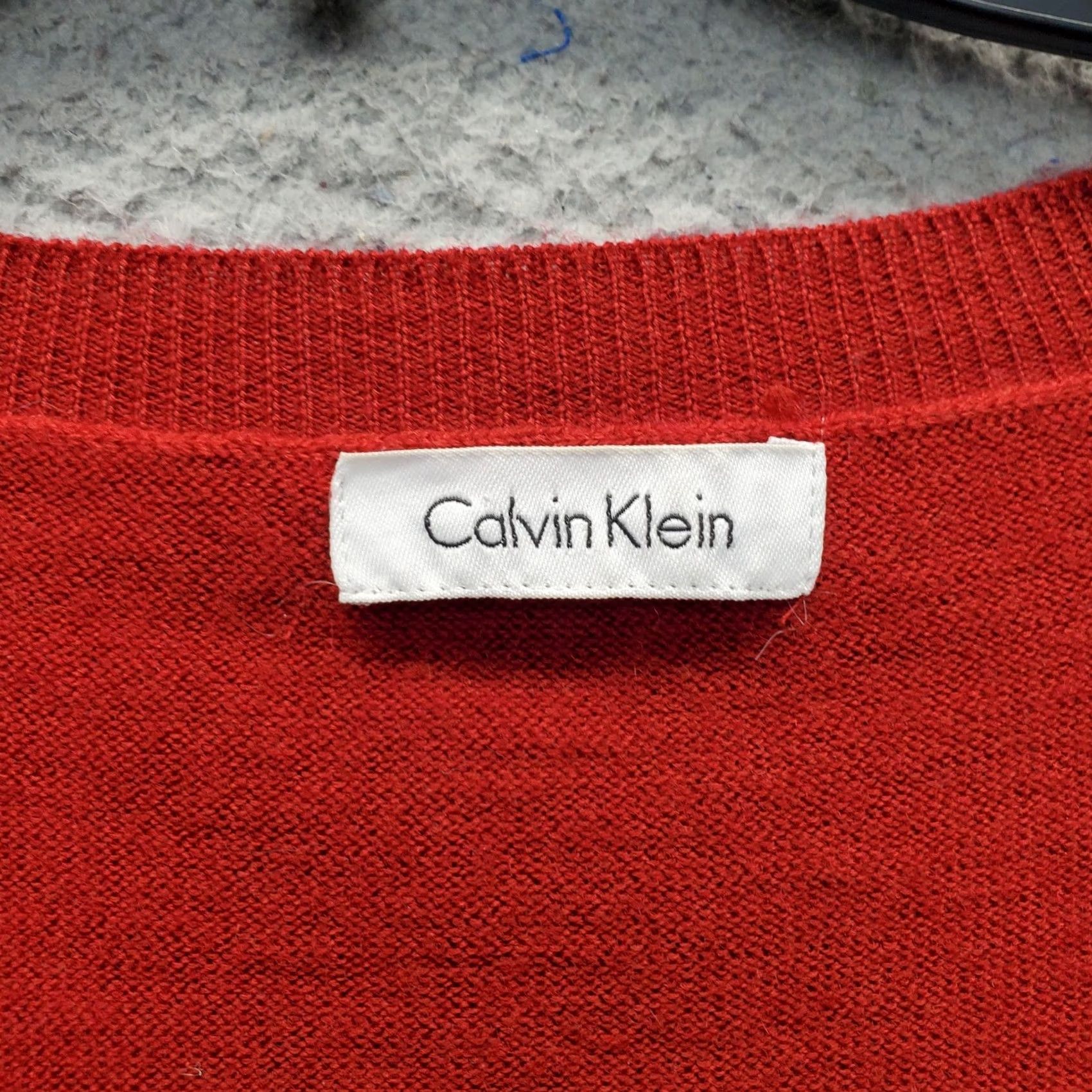 Calvin Klein Calvin Klein Womens Size M Red Knit Sweater Sequined Long Sleeve Pullover Size M / US 6-8 / IT 42-44 - 6 Thumbnail