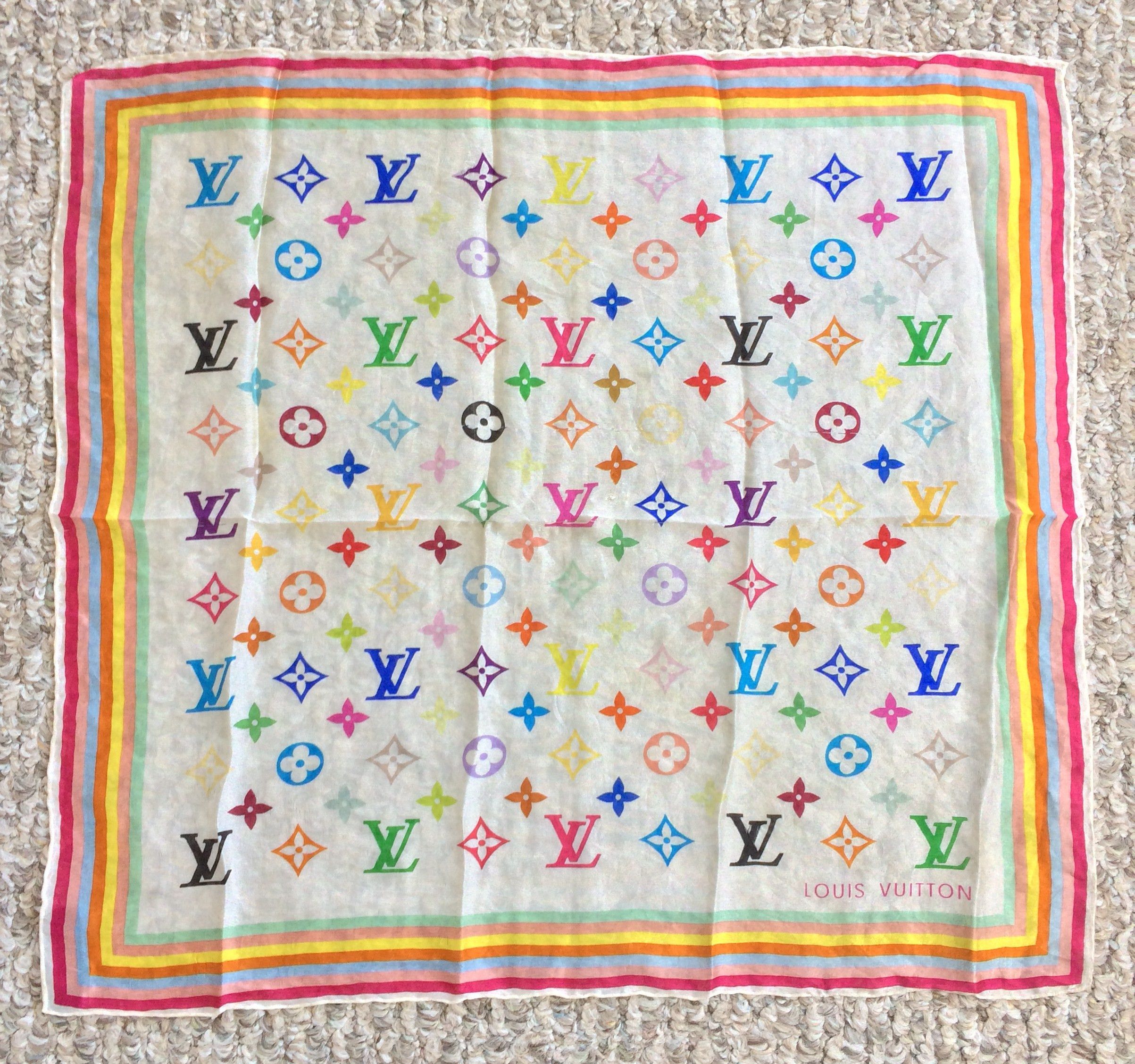 S/S 2003 Louis Vuitton Murakami Monogram Silk Scarf