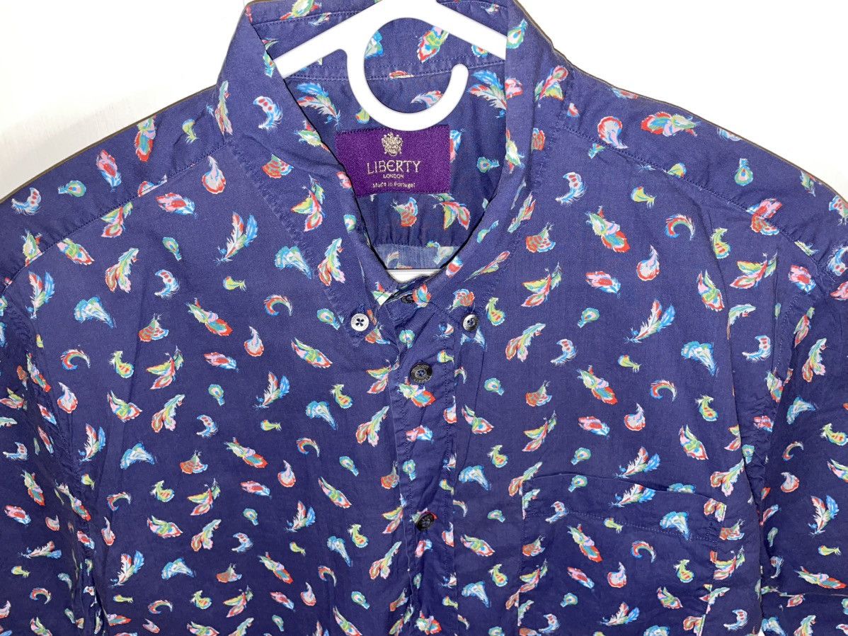 Liberty Liberty of London short sleeve button down, blue paisley, XL Size US XL / EU 56 / 4 - 3 Thumbnail