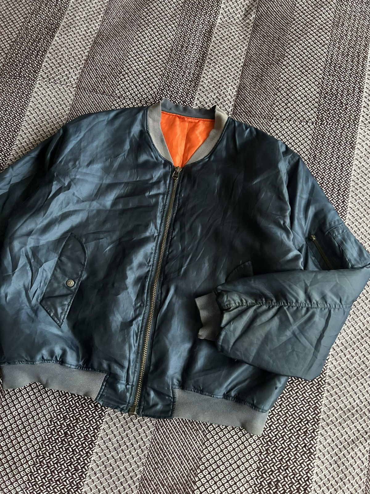 Vintage Vintage Thrashed Bomber Jacket MA Thrashed Streetwear Sz XL Size US XL / EU 56 / 4 - 7 Thumbnail