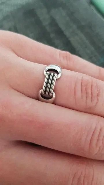 Jewelry Silver Rope Chain Adjustable Ring Size ONE SIZE - 3 Thumbnail