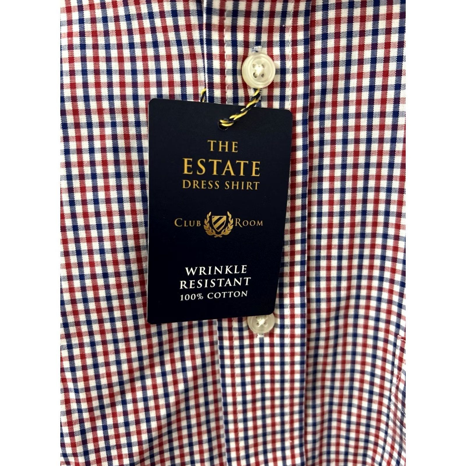 Club Room Club Room Shirt Mens 15 Red Plaid Dress Shirt L/S Wrinkle Resistant 100% Cotton Estate Button Up Gingham Collar Point Barrel Cuff Mens الشباب Size US M / EU 48-50 / 2 - 5 Thumbnail