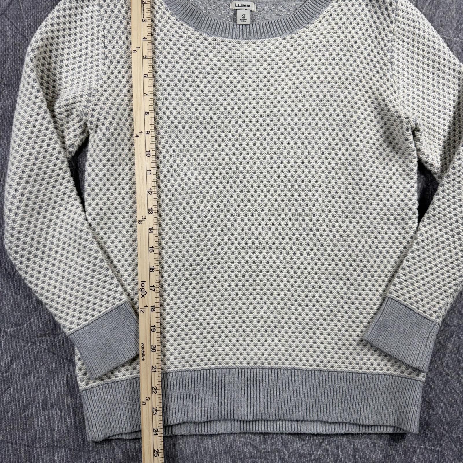 L.L. Bean L.L. Bean Sweater Women's XS Grey 100% Organic Cotton Knit Size XS / US 0-2 / IT 36-38 - 3 Thumbnail