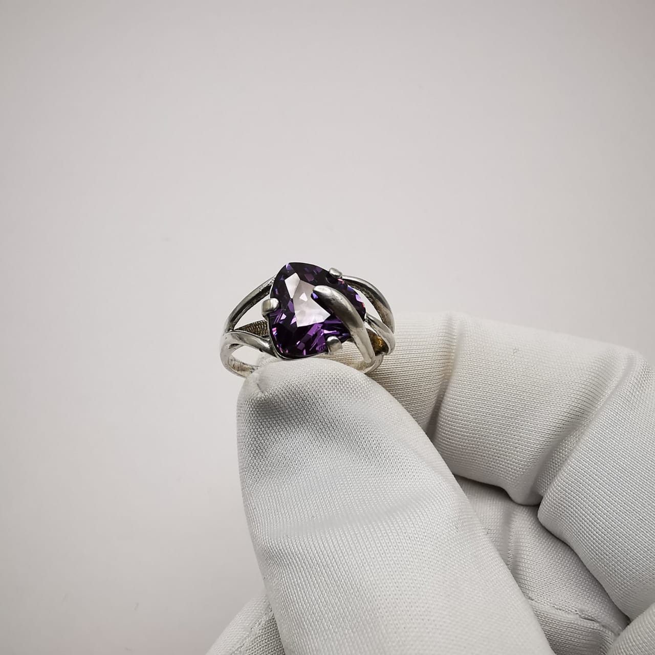 Sterling Silver × Vintage Vintage Ring 925 Sterling Silver Jewelry Purple size 7.5 Size ONE SIZE - 4 Thumbnail
