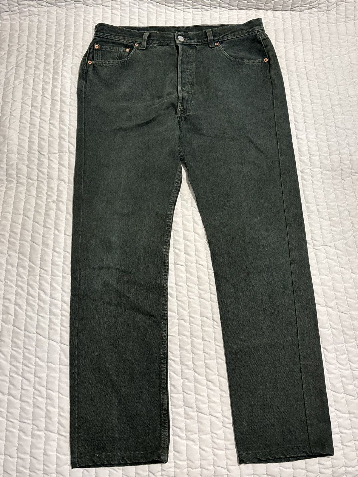 Levi's Vintage Levis, Green Denim Jeans 80’s/90’s Levis Size US 36 / EU 52 - 1 Thumbnail
