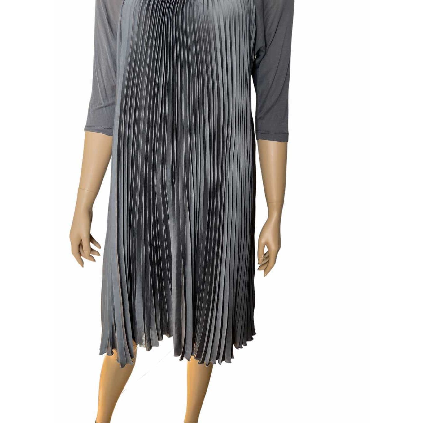 Bcbgmaxazria BCBG Maxazria pleated Gray Midi dress M (027) Size M / US 6-8 / IT 42-44 - 3 Thumbnail