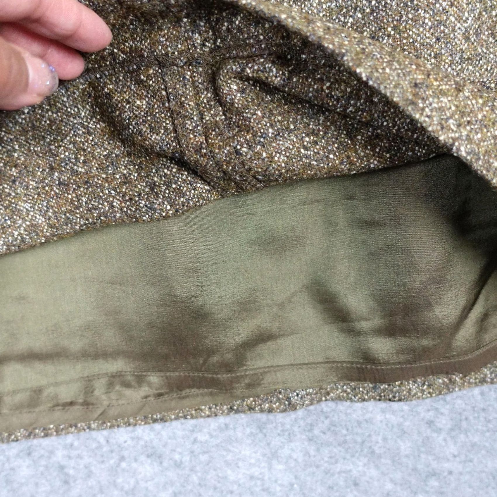 Banana Republic VINTAGE Banana Republic Womens 12 Brown Wool Silk Tweed Lined Pencil Skirt Size 34" / US 12 / IT 48 - 4 Thumbnail