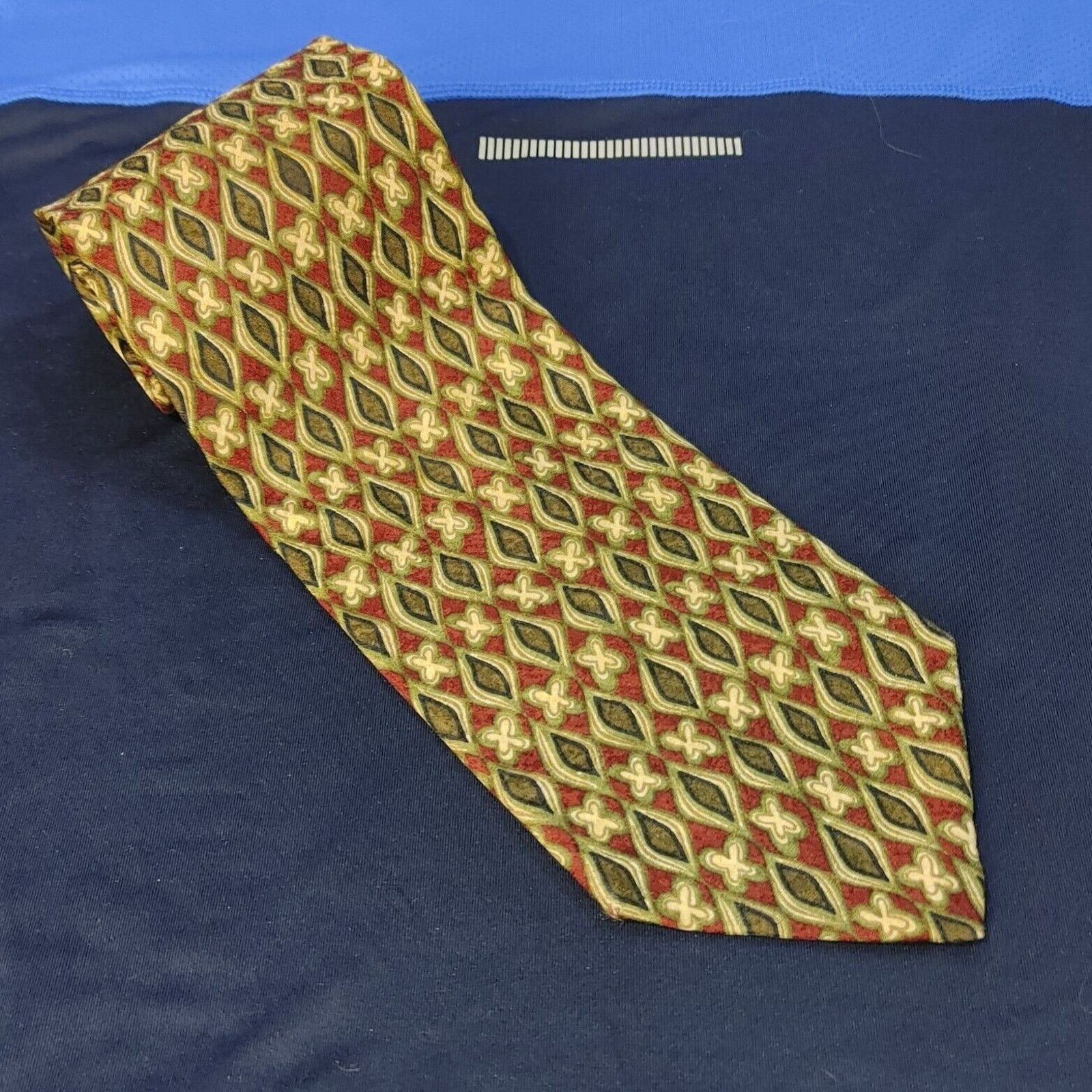 Other Joseph Abboudo Men's Gold/Red 100% Silk Neck Tie OS Size ONE SIZE - 1 Thumbnail