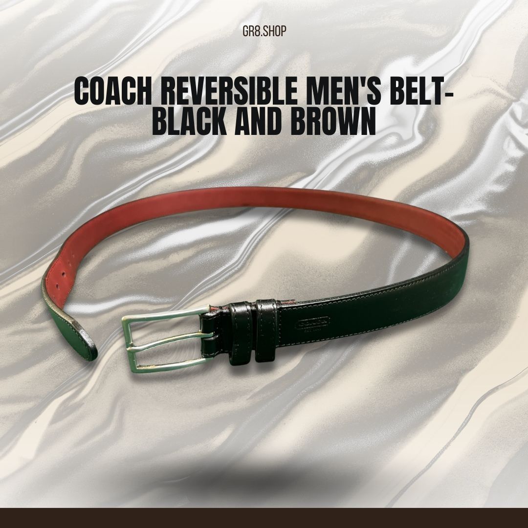 Coach Coach Reversible Mens Leather Belt Black & Brown Genuine Cow Size ONE SIZE - 1 Thumbnail