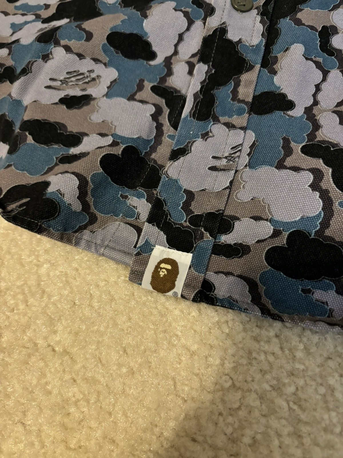 Bape × Kaws A Bathing Ape Kaws Cloud Camo Work Shirt Long Sleeve Blue Size US M / EU 48-50 / 2 - 5 Thumbnail