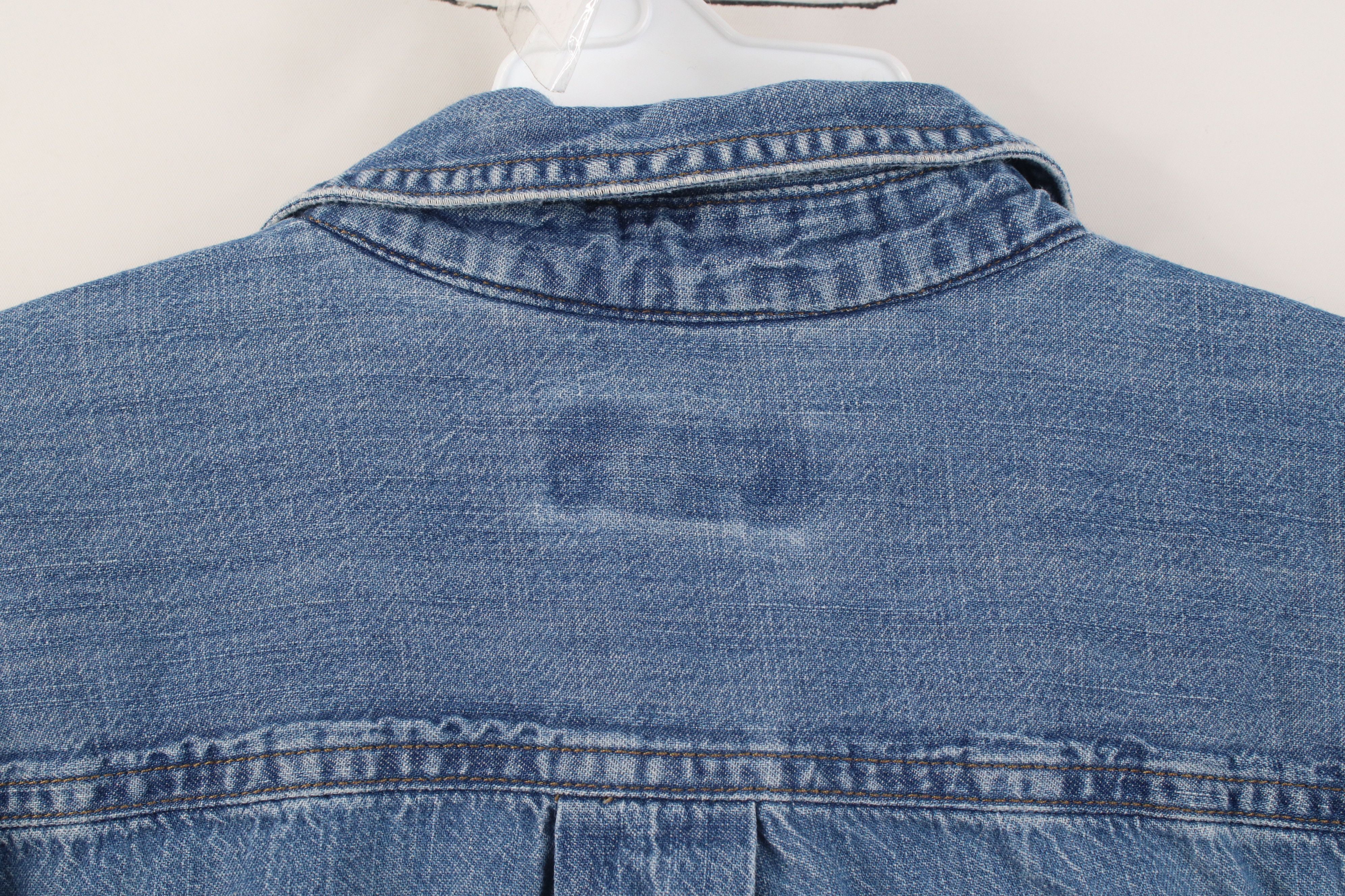 Vintage Vintage 90s Streetwear Collared Denim Jean Button Shirt Size US S / EU 44-46 / 1 - 11 Thumbnail