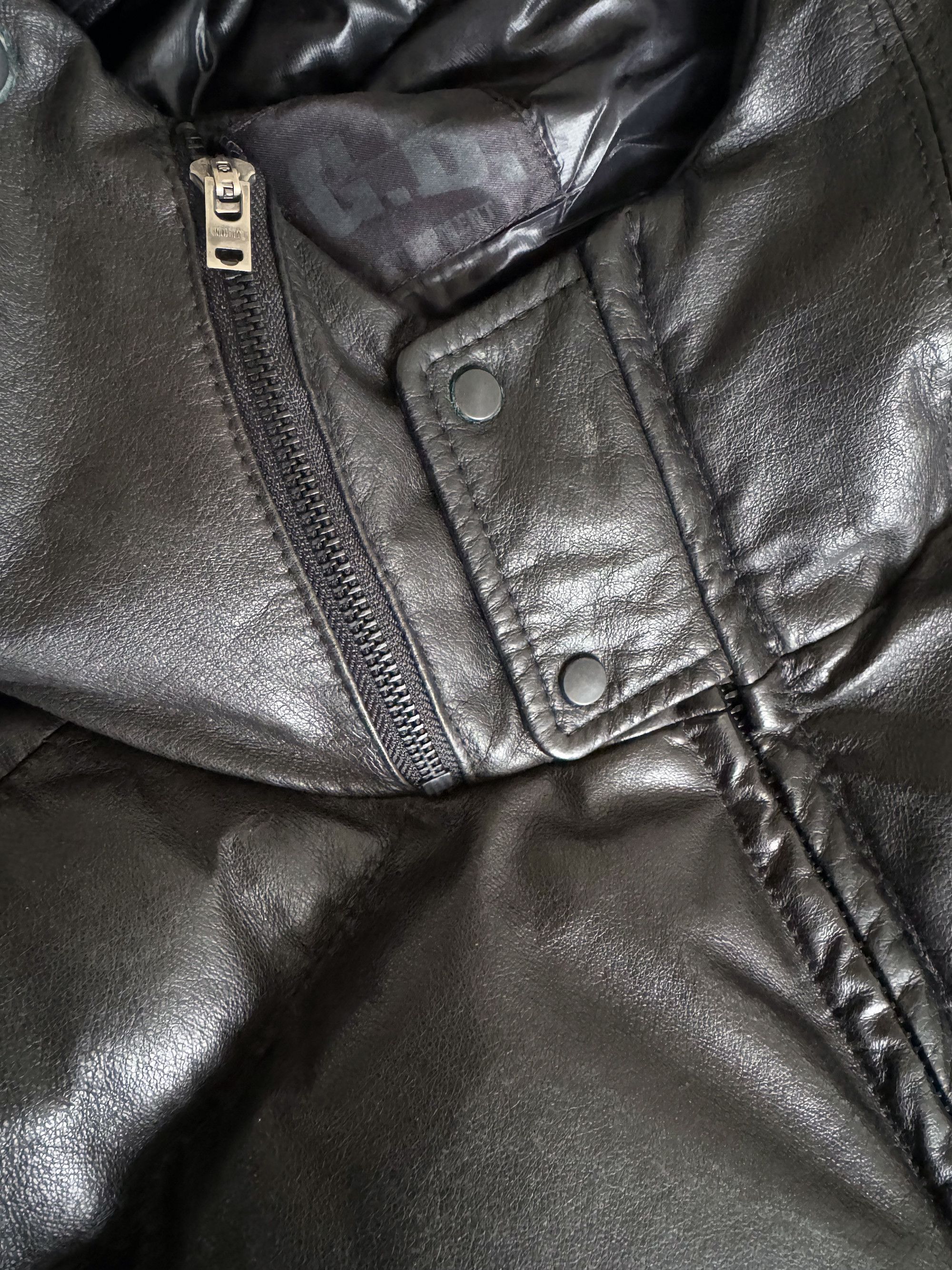 Le Grande Bleu (L.G.B.) Leather Down Bomber Jacket Size US M / EU 48-50 / 2 - 6 Thumbnail
