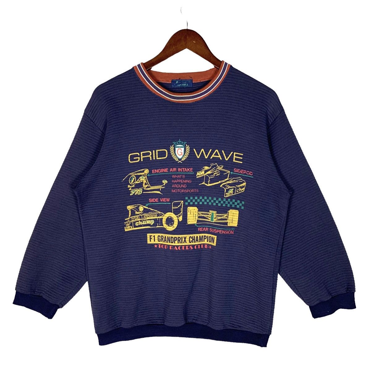 Formula 1 Vintage Grid Wave F1 Grandprix Champion Sweatshirt Size US S / EU 44-46 / 1 - 1 Thumbnail