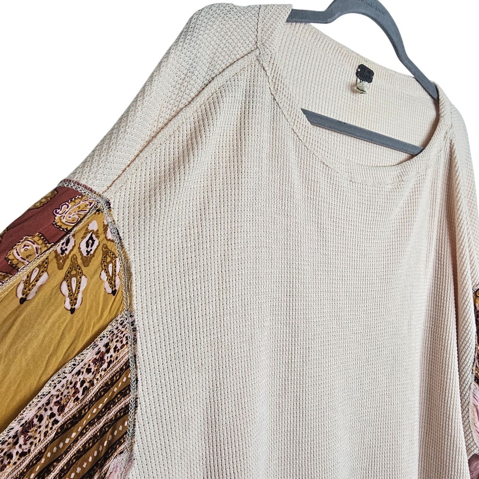 Free People Free People Blossom Printed Balloon Sleeve Thermal Sweater Size M / US 6-8 / IT 42-44 - 7 Thumbnail