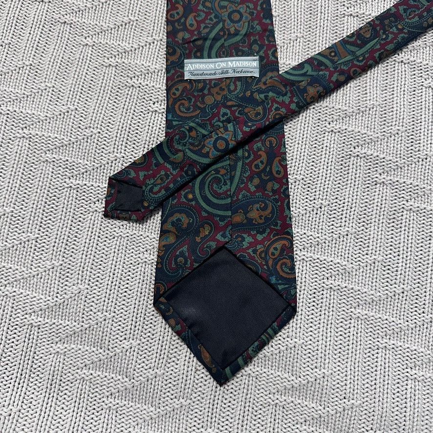 Vintage Vintage Addison on Madison maroon paisley silk tie Size ONE SIZE - 3 Thumbnail