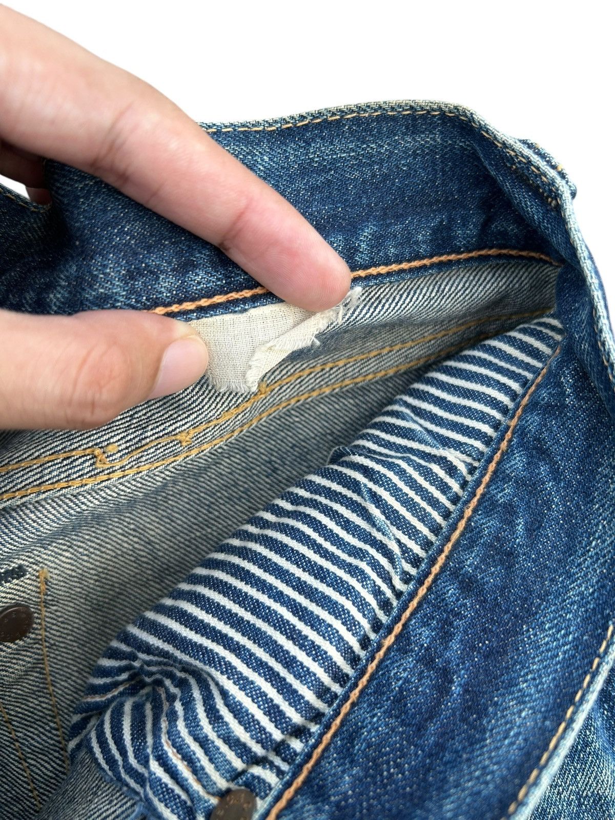 Kapital Vintage Japanese Brand Beams Selvedge Distressed Denim Jeans Size US 30 / EU 46 - 7 Thumbnail