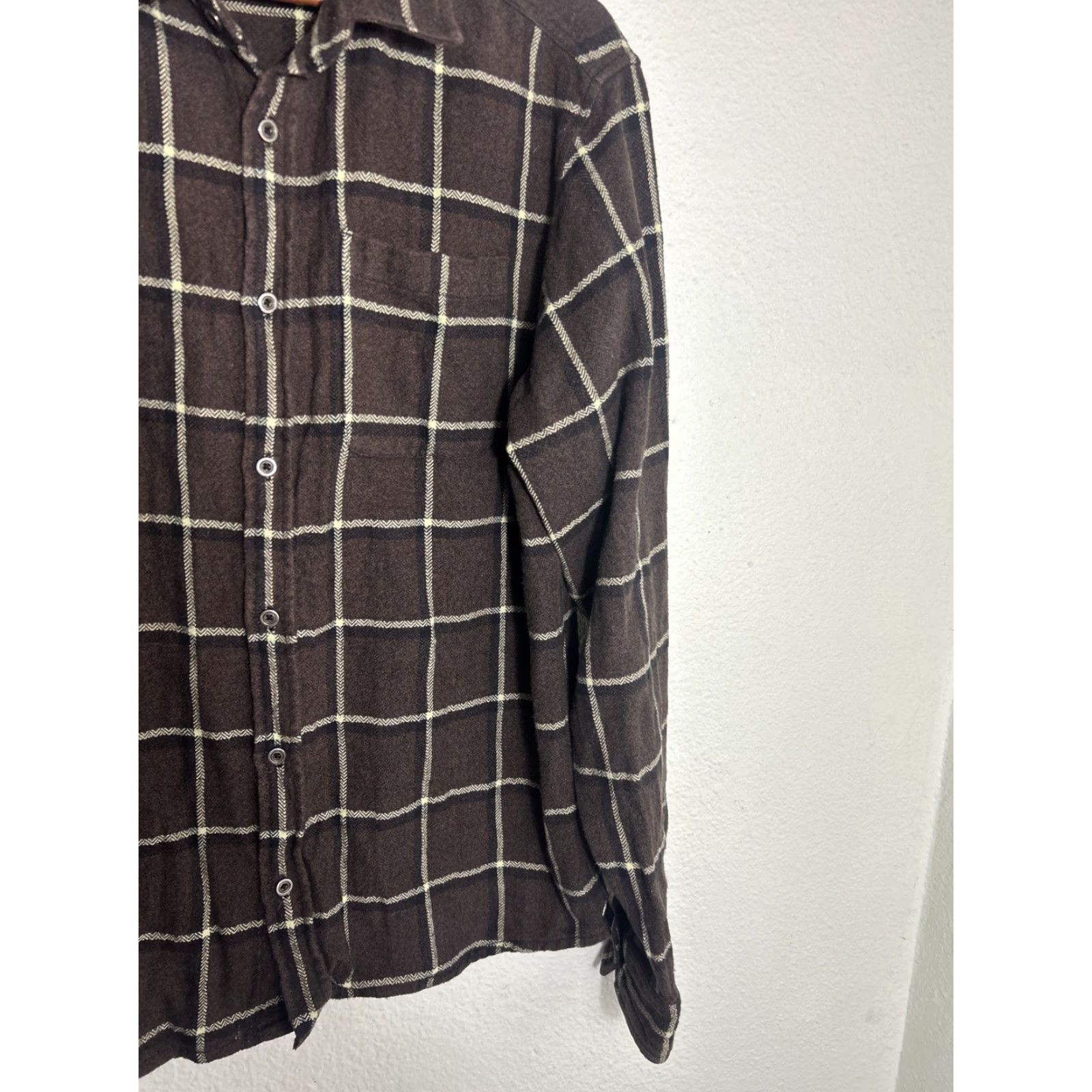 Prana PrAna Shirt Mens Medium Yellow Brown Plaid Heavy Flannel Long Sleeve Cotton Shirt Size US M / EU 48-50 / 2 - 4 Thumbnail