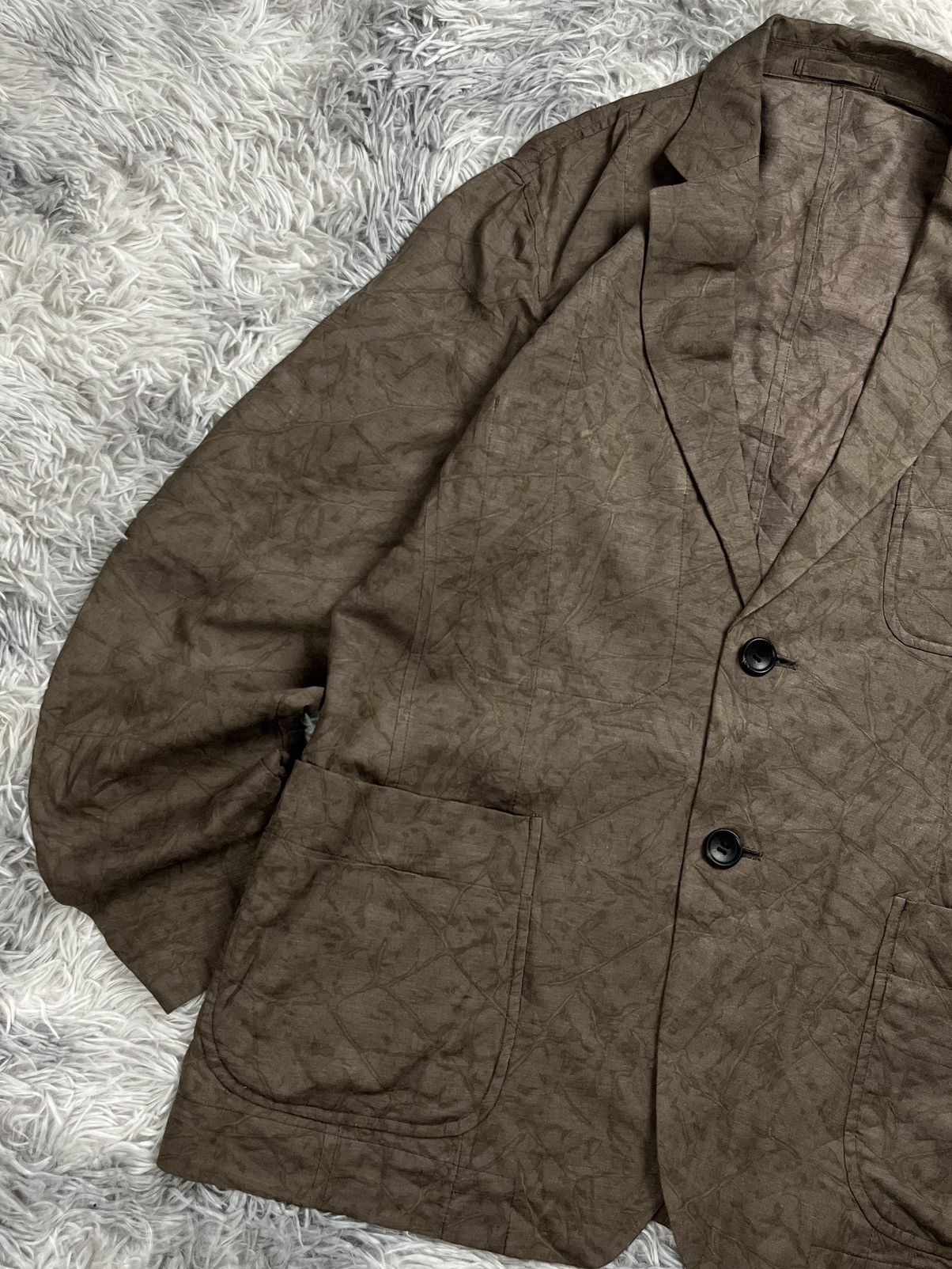 Issey Miyake ISSEY MIYAKE MEN Dyed Patch Pocket Jacket Mocha Size 44L - 2 Thumbnail