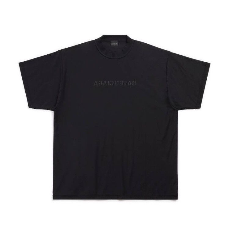 image of Balenciaga Mirror Logo Inside-Out T-Shirt in Black, Men's (Size Small)