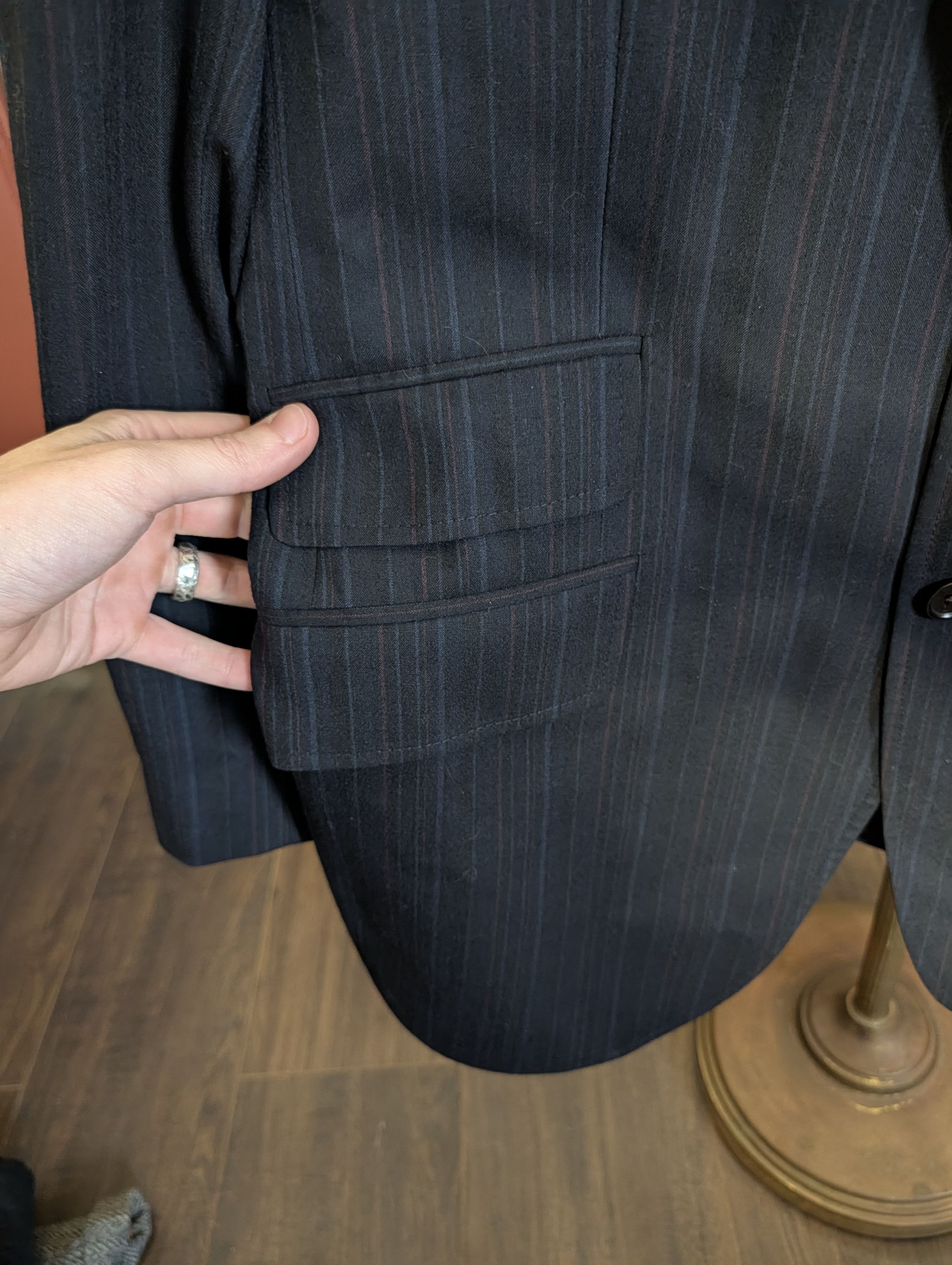 Etro Navy striped pure wool made in Italy blazer READ DESC Size 42R - 9 Thumbnail