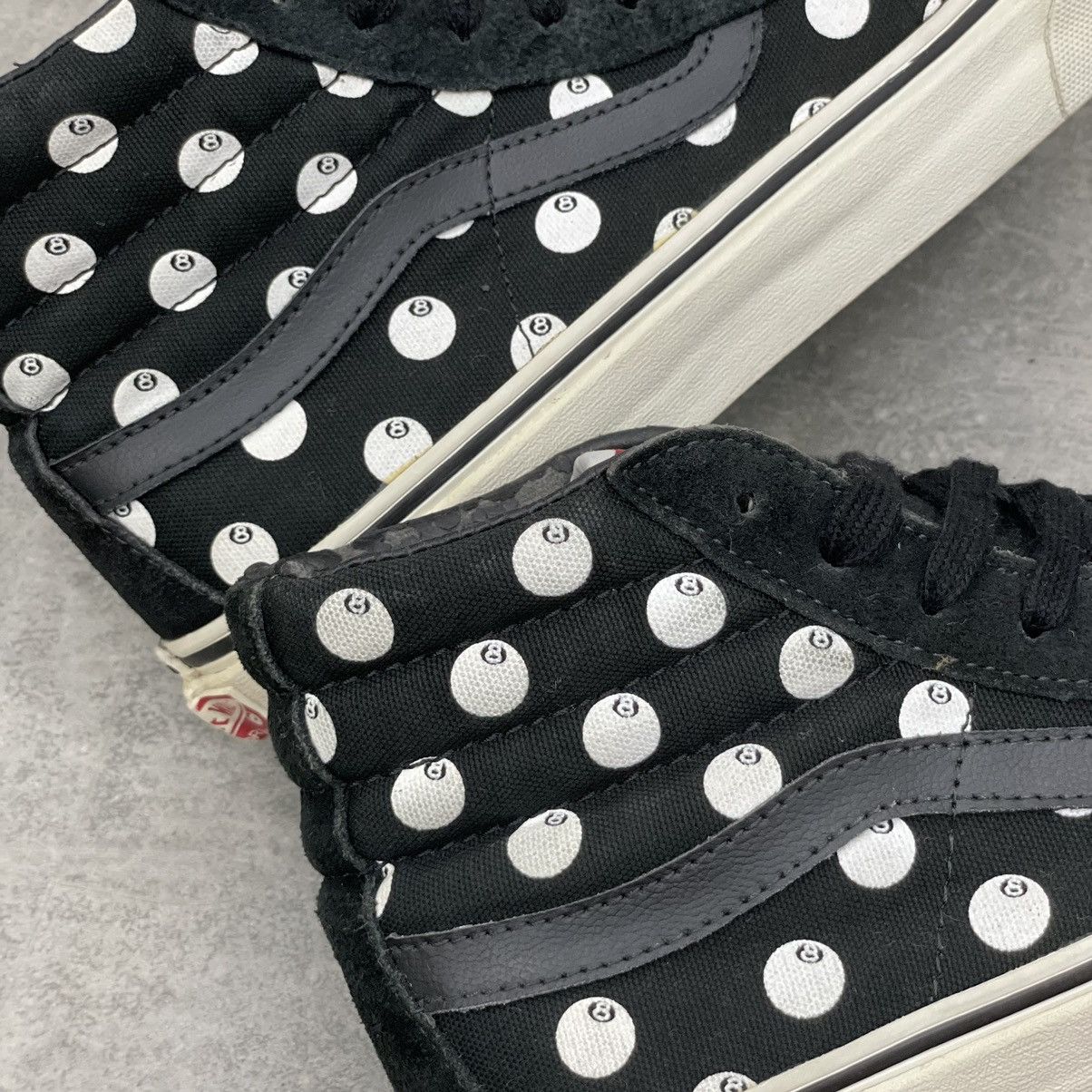 Stussy × Vans Stussy x Vans Vault Sk8-Hi LX 8-Ball UK7.5 Black White Rare Size US 8.5 / EU 41-42 - 7 Thumbnail